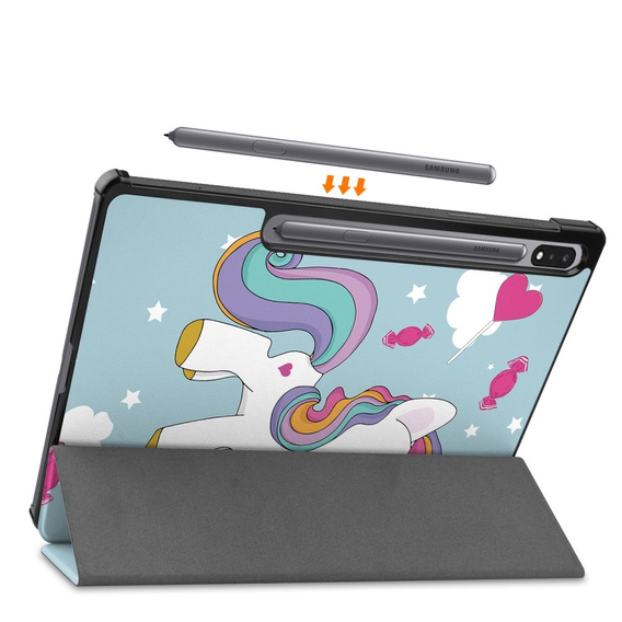 Husă pentru Samsung Galaxy Tab S9 Plus, Smartcase, unicorn