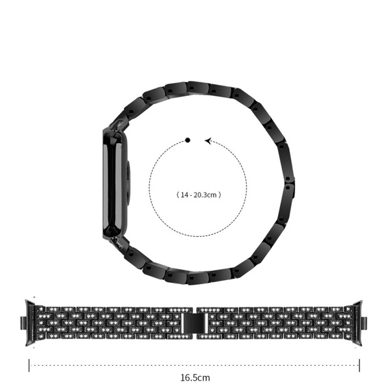 Brățară cu diamante pentru Xiaomi Smart Band 8 Pro, negru