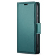 Husă pentru Xiaomi 15, ERBORD Glossy Litchi, portofel cu clapetă, verde