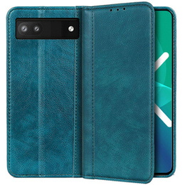 Huse pentru Google Pixel 7a, Wallet Litchi Leather, verde