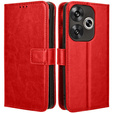 Cu clapetă pentru Xiaomi Poco F6, Crazy Horse Wallet, roșu