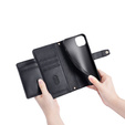 Cu clapetă pentru iPhone 15 Pro, Wallet Zipper Pocket, negru