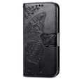 Cu clapetă pentru Infinix Hot 40i, Butterfly, negru