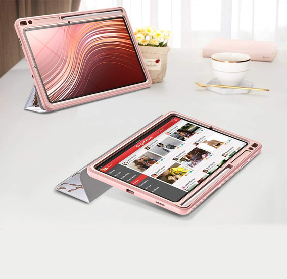 Huse pentru Samsung Galaxy Tab S6 Lite, Suritch Full Body Marble, roz