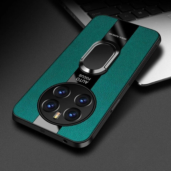 Carcasă pentru Realme 12 Pro 5G / 12 Pro+ 5G, Leather Kickstand Ring, verde