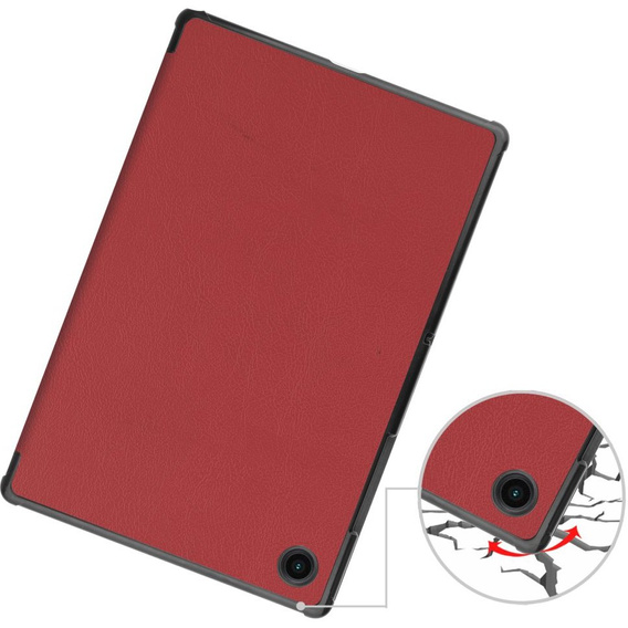 Husă pentru Samsung Galaxy Tab A8 10.5 SM-X200 SM-X205, Smartcase, maroon