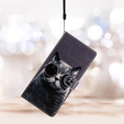 Cu clapetă pentru Samsung Galaxy A25 5G, Wallet, Cat, negru + sticlă 9H