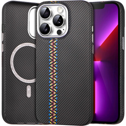 Carcasa pentru iPhone 13 Pro, Carbon Fiber MagSafe, negru