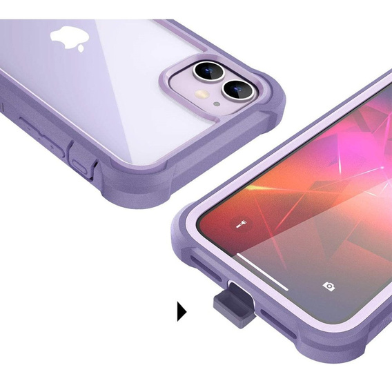 Huse pentru iPhone 11, Dexnor Full Body Rugged, transparent / violet