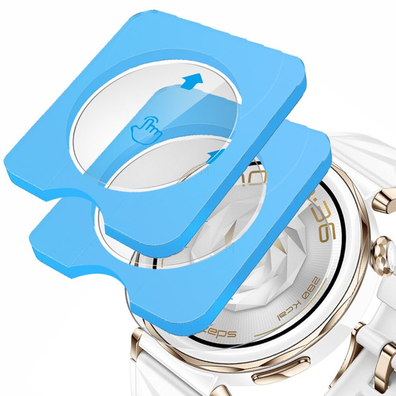 2x ERBORD sticlă călită pentru Huawei Watch GT 5 Pro 42mm, cu cadru de montare