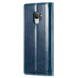 Carcasă flip CASEME pentru Samsung Galaxy S9, Waxy Textured, albastru