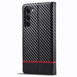 Carcasă cu clapetă pentru Samsung Galaxy S24, Carbon LC.IMEEKE, negru
