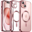 Husă pentru iPhone 15, Electro MagSafe, roz + Sticlă pentru ecran