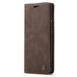 Husa CASEME pentru Huawei P30 Pro, Leather Wallet Case, maro închis
