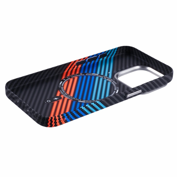 Carcasa pentru iPhone 13 Pro Max, Carbon Fiber MagSafe, albastru închis