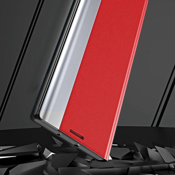 Cu clapetă pentru Xiaomi Poco X5 Pro 5G / Redmi Note 12 Pro, Side Magnetic, roșu