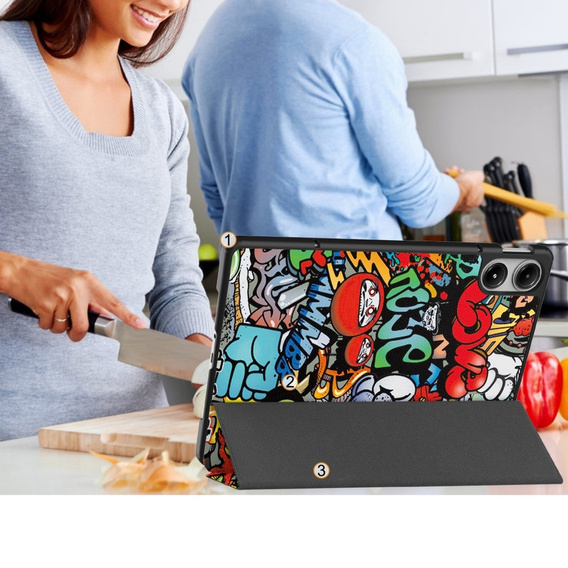 Husă pentru Xiaomi Redmi Pad Pro / Xiaomi Poco Pad, Smartcase, graffiti