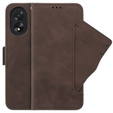 Cu clapetă pentru Oppo A38 4G / Oppo A18 4G, Card Slot, maro