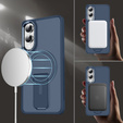 Husă pentru Samsung Galaxy S25 Edge, Kickstand Matt Case, pentru MagSafe, albastru