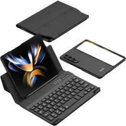 Carcasă + tastatură Samsung Galaxy Z Fold4 5G, Carbon Fiber, negru