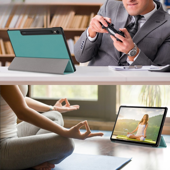 Husă pentru Samsung Galaxy Tab S9, Smartcase cu spațiu pentru stylus, verde