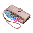 Cu clapetă pentru Oppo Reno 13F 5G, Wallet Zipper Pocket, roz