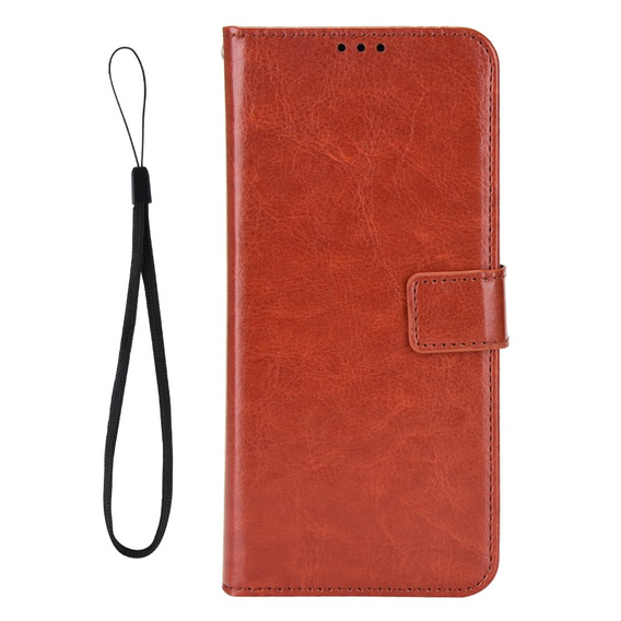 Cu clapetă pentru Samsung Galaxy A56, Crazy Horse Wallet, maro