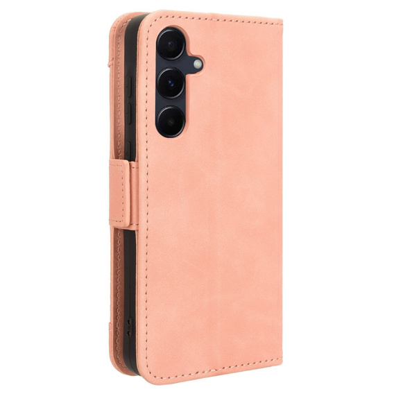 Cu clapetă pentru Samsung Galaxy A35 5G, Card Slot, roz