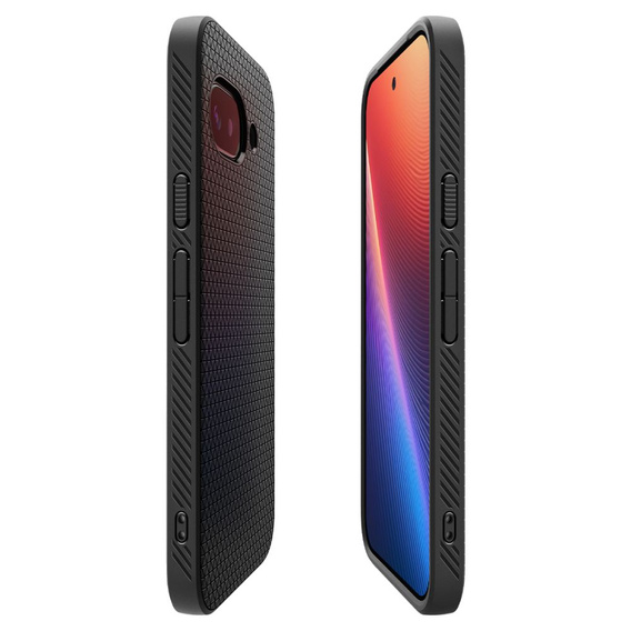 Carcasa Spigen pentru Google Pixel 9A, Liquid Air, negru + 9H Tempered Glass