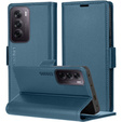 Husă pentru Oppo Reno 12, ERBORD Glossy Litchi, portofel cu clapetă, albastru