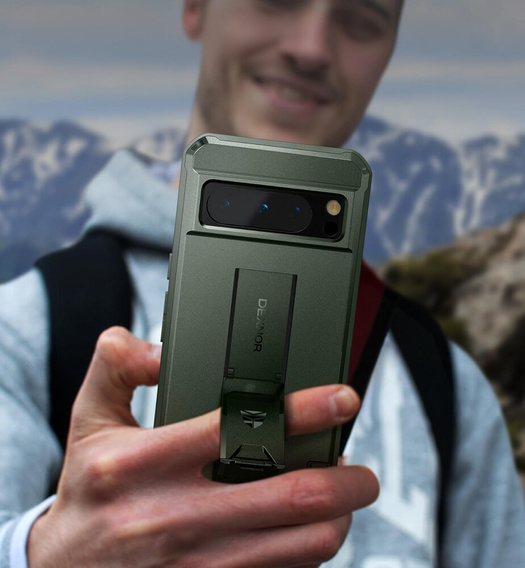 Husă blindată pentru Google Pixel 8 Pro, Dexnor Full Body (Two Frames), verde