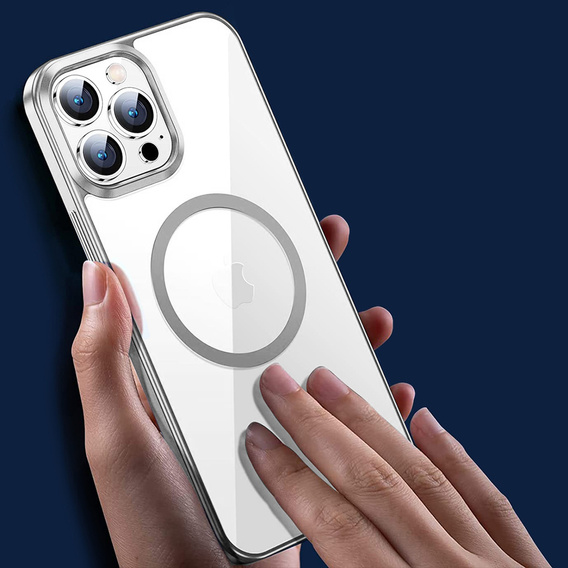 Huse pentru iPhone 14 Pro Max, ERBORD Hybrid MagSafe Case, de argint