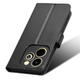 Cu clapetă pentru Infinix Hot 40i, Wallet Smart Magnet, negru