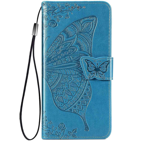Cu clapetă pentru Xiaomi Redmi A5, Butterfly, albastru