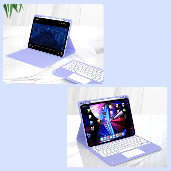 Carcasă + tastatură iPad Air 10.9 4 2020 / 5 2022, Touchpad, violet