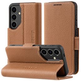 Husă din piele pentru Samsung Galaxy S24, ERBORD LeatherWallet, maro