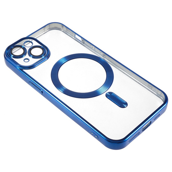 Husă pentru iPhone 14, Electro MagSafe, albastru + Sticlă pentru ecran