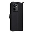 Carcasă cu clapetă pentru Oppo Reno 13F 5G, Crossbody Leather Wallet, negru