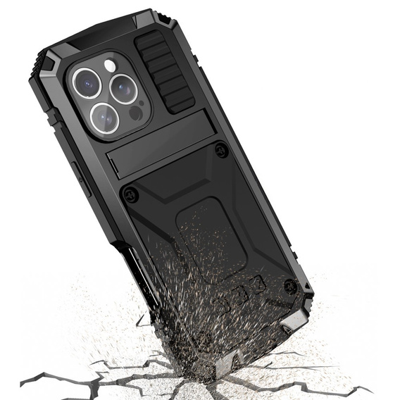 Husă blindată pentru iPhone 16 Pro, R-JUST, negru