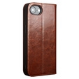 Carcasa flip pentru Iphone 16E, QIALINO Leather Wallet, maro