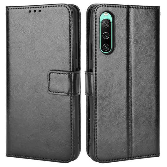 Cu clapetă pentru Sony Xperia 10 IV, Wallet, negru