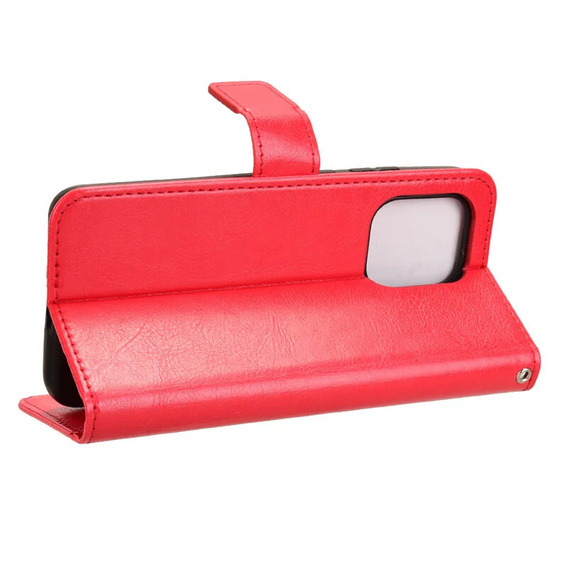Cu clapetă pentru Motorola Edge 50 Neo / Motorola ThinkPhone 25, Crazy Horse Wallet, roșu