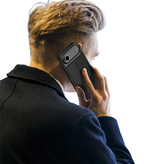 Husă Dux Ducis pentru iPhone Air, Skin Pro, cu clapetă, cu slot pentru carduri, negru