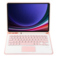 Carcasă + tastatură Samsung Galaxy Tab S9, Leather Pen Slot TouchPad, roz rose gold