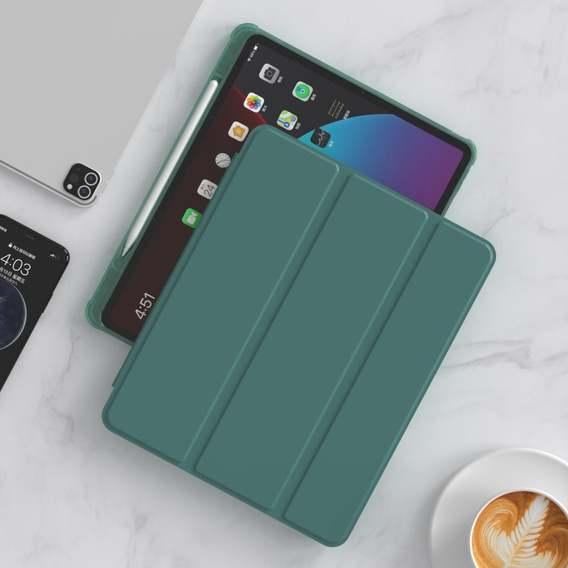 Carcasă pentru iPad Pro 12.9" 2022/2021/2020 (6/5/4 gen.), Smart Pencil, cu suport pentru stylus, verde