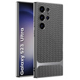 Huse pentru Samsung Galaxy S23 Ultra, GKK Woven Leather, gri