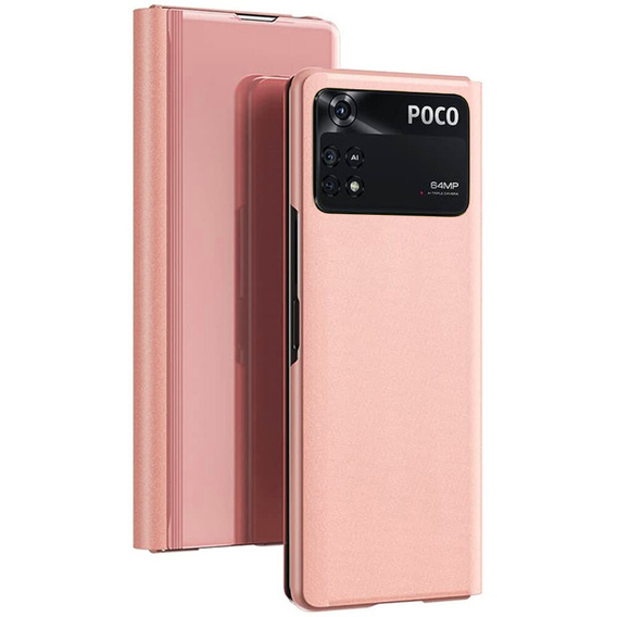 Huse pentru Xiaomi Poco M4 Pro 4G, Clear View, roz rose gold