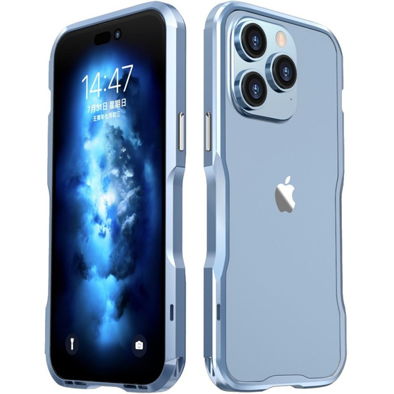 Husa LUPHIE pentru iPhone 14 Pro, Armor Bumper, albastru