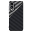 Carcasa ABEEL pentru Samsung Galaxy S25 Edge, Carbon Fiber, pentru MagSafe, negru / argintiu