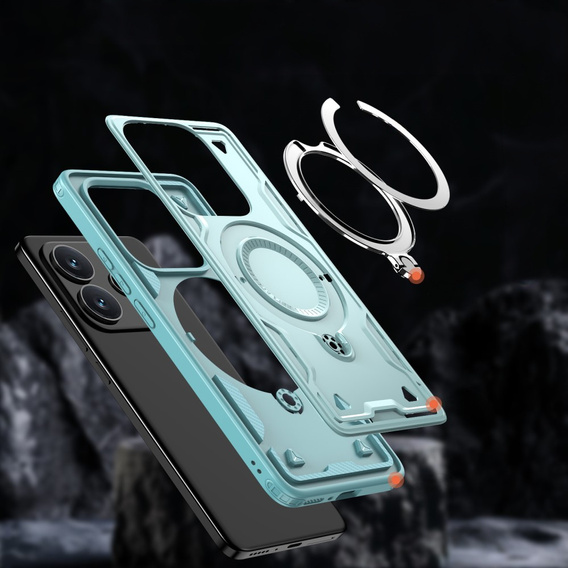 Carcasă pentru Xiaomi Redmi Note 14 5G, Military MagSafe, albastru + 9H Glass